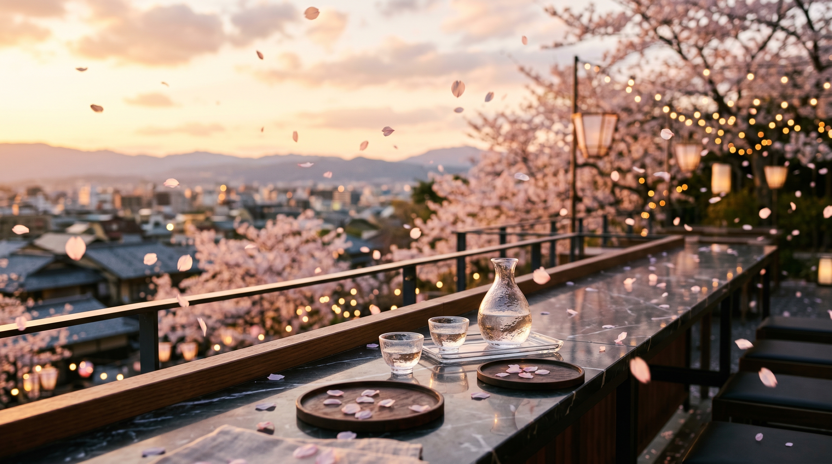 Sake poured into a glass